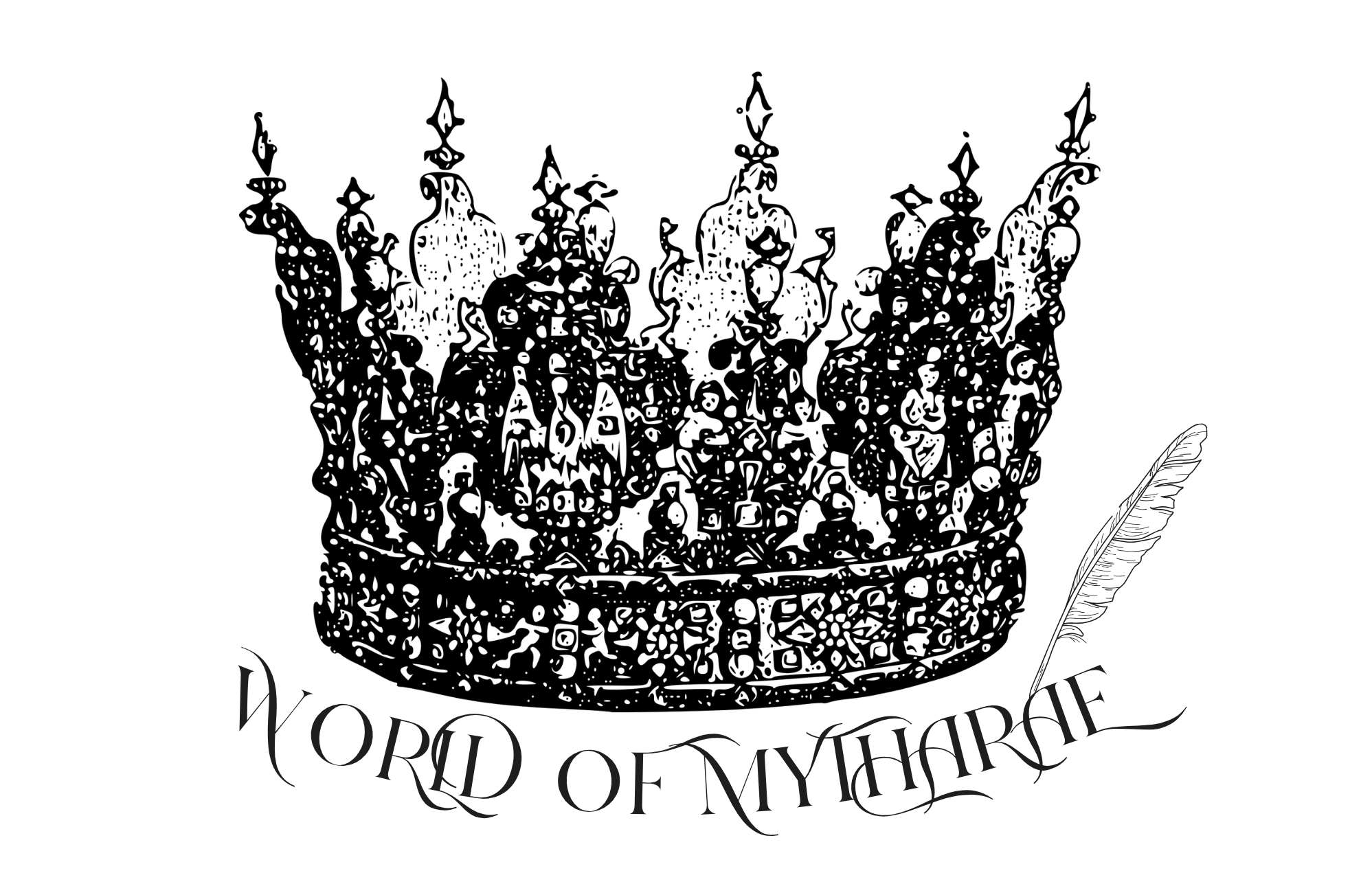 An image of a crown, a feather and text that displays "World of Mytharae"